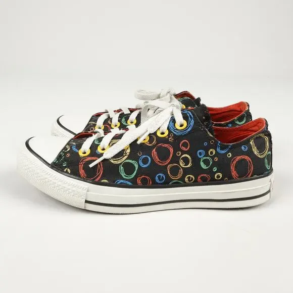 Converse Mens 7 Womens 9 Chuck Taylor All Star Low Top Circles Bubbles Shoes - Picture 6 of 12